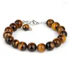 Charm Bracelets Big Tiger Eye Pedra Natural Frisado Bohemian Bracelet Para Mulheres Feito à Mão Amizade Jóias Casal Presente Raym22