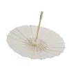 Fans Sonnenschirme Hochzeit Braut Sonnenschirme Weißer Papierschirm Holzgriff Japanisches Chinesisches Handwerk 60 cm Durchmesser Regenschirme dh9347