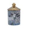 Objets décoratifs Figurines Visage personnalisé Pot d'aromathérapie en céramique Décoration de la maison Pot de rangement Ornement Bougeoir Maquillage Pinceau Pot 230621