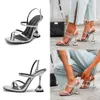 Summer Sandals New Design Silver Snake Grain Transparent Perspex Crystal High Heels Women Sexig Peep Toe Ankle Buckle Strap Shoe 230511