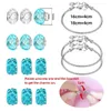 56/conjunto DIY Love Box Set Charm Bracelet Making Kit Frisado Banhado a Prata Cobra Corrente Presente para Meninas e Crianças