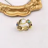 Designer ring mode lyxiga smycken för kvinnor g bokstäver mönster dimaond ring förlovningsring öppen justerbar