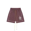 shorts rhude shorts masculinos shorts masculinos de grife calças de banho shorts de praia com cordão apertados shorts leves soltos masculinos bordados micro label hip-hop calças Stretch