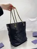 Diamond plaid solid color nylon Tote bag waterproof drawstring chain bag large capacity shopping bag