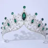 Grampos de cabelo UODCM Barroco Luxo Tiara de Cristal Coroa de Noiva Diadema Véu Tiaras Acessórios de Casamento Headpieces Jóias para a Cabeça