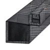 Галстуки -галстуки Houndstooth Black Silver Luxury Silk for Men Business Wedding Neck Tie Promkeef.