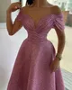 Gorgeous Dark Pink Evening Dresses Sequins Off Shoulder A Line Party Gown Prom Dress Formal Long Dress for special occasion