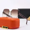 Glasses de sol por atacado óculos de sol sem moldura copos de diamante cortado lente marrom moda insp masculina e feminina h com caixa original com caixa de presente