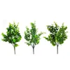 Декоративные цветы 3 шт. Искусственные зеленые растения поддельные декоры средние 35x20x20 см. Листья эвкалипта листья пластиковые вазы.