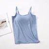 Yoga Outfit Ladies' Modal Sexy Sling Tank Top With Chest Pad One-Piece Wirefree Casual Camisole Built In Bra