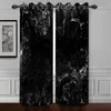 Curtain Gray Marble Home Texture Print Window Curtains For Living Room 2 Pieces Bedroom Black Salon Panel