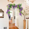 Fleurs décoratives glycines guirlande tentures fleur mur soie artificielle 1.8 m pour chambre et mariage toile de fond/réception