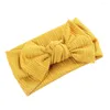 Hair Accessories Wholesale 12pcs Crochet Knit Baby Girl Headband 3M-5T Ribbed Woolen Yarn Bowknot Bands Autumn Winter Headwrap