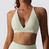 Yoga Outfit Buttery Soft Bra Femmes Imprimé Sexy Col V Profond Ligne Sous-Vêtements De Sport Respirant À Séchage Rapide Gym Crop Top Vêtements D'entraînement