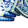 Sjaals 55 blauw patroon met sjaal vierkant dames bedrukt