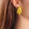 Dangle Earrings Fashion Metal Geometric Womens Vintage Bright Color Spray Paint C Shape Jewelry For Girls
