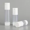 Garrafas de armazenamento 10 pçs/lote vazias 15ml 30ml 50ml bomba sem ar vácuo esfoliante frasco base recipientes cosméticos de viagem