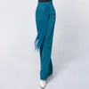 Zużycie sceniczne Pasek wysokiej talii żeńskie łacińskie spodnie taneczne dorosłe kobiety spodnie samba tańca profesjonalny kostium NY03 L2207