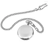 Montres de poche Lisse Simple Argent Quartz Montre Fob Chaîne Hommes Femmes Pendentif Steampunk Collier Bijoux Chiffres Romains Horloges De Luxe