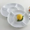 Yemek takımı setleri plastik servis gereçleri taklit porselen melamin sofra şekeri 27.2x27.2x2.8cm beyaz