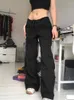 Jeans da donna Pantaloni cargo Tasca a vita bassa Casual Baggy Jean Y2k Per le donne 2023 Estate Moda coreana Gyaru