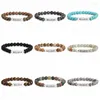 Strang Perlenstränge Natürliches Halbedelsteinarmband Türkiser Achat Vulkan Believe Letter Lovers Handschnur Großhandel Raym22