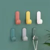 Robe Hooks 4PCS / 1PC Handtuchhaken Kunststoff Türhänger Selbstklebender Wandhalter Hutablage Schlüsselhalter Wandorganisator Home Decor Schlüsselhalter