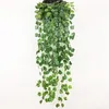 Dekorativa blommor 1st Diy Garland Decoration Balkony Loft Decor Green Radish Plant Grape Ivy Leaf Artificial Flower Wall Hanging Rottan