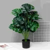 Decorative Flowers Artificial Green Plants Faux Leaves Monstera Leaf Hawaiian Party Decorations Fake Ornament Large