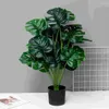 Flores Decorativas Plantas Verdes Artificiais Folhas Falsas Folha Monstera Decorações de Festas Havaianas Ornamento Falso Grande