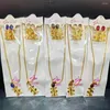 Collier boucles d'oreilles ensemble chaîne de mode pour les femmes dubaï classique à la mode couleur or cristal pierre bijoux mariée mariage femme cadeau