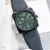2023 neue Armbanduhren Herren Glocke Automatische mechanische Uhr Braunes Leder Schwarz Gummi Ross Armbanduhren Uhren Geschenk jason007