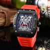 Quartz watch mens business fashion spider style casual watch R mens diamond cutout three-hand chronograph watches