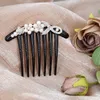 Crystal Flower Hair Comb Banquet Hair Jewelry for Women Wedding Pearl Hair Clip Accessories Rhinestone Arylic Combs Hairpin