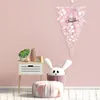 Decoratieve bloemen roze kunstmatige krans voor kerstversiering voordeur opknoping ornament met licht Home decor bruiloft feest vakantie