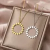 Pendant Necklaces Garland Stainless Steel Jewelry Fashion Simple Wreath Choker Necklace For Women Party Christmas Gift One Piece