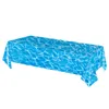 Table Cloth Wave Water Pattern Tablecloth Blue Plastic Ocean Decorations Summer Decorate Waves Disposable