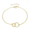 Pulseiras de elo 2023 simples 316L pulseira de círculos de aço inoxidável para escritório feminino moda fina joias de amizade