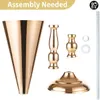 Gold Metal Wedding Flower Trumpet Vase, Table Decorative Centerpiece Artificial Flower Ceremony Party Birthday Event