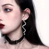 Stud Earrings Punk Crystal Snake For Women Kpop Goth Girl Rock Hip Hop Jewelry Vintage Gothic Long Gift