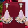 Boucles d'oreilles pendantes GODK bureau à la mode OL brésil femmes bijoux de mode Zircon cubique goutte pour accessoires de fête de mariage