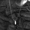 Pendant Necklaces Stainless Steel Chain with Square Necklace for Men Trendy Brick Women 2023 Fashion Unisex Jewelry 230613