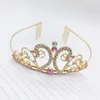 Headpieces Wedding Bride Diamond Crown Hair Ring Jewelry Metal Side Headband Hand-drilled Five Blonde Hoop Ornaments