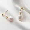 Stud Earrings Cute Elegant Pearl Studs For Women Girl Gold Color 925 Sterling Silver Minimalist Wedding Jewelry