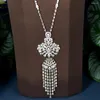 Halskette Ohrringe Set HIBRIDE Afrikanische 2 stücke Zirkonia Braut Mode Dubai Schmuck Für Frauen Hochzeit Party Zubehör N-1489