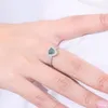 Cluster Rings Gem's Beauty Creative Triangle Natural Moss Agate Ring 925 Sterling Silver Gemstone Wedding Bands Luxury Fine Jewelry For