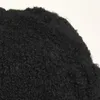 Gorros femininos curtos chapéu de lã moda simples cor sólida preto ao ar livre inverno quente malha