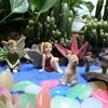 庭の飾りミニチュア妖精のアクセサリーには、かわいい子犬樹脂の妖精と石が含まれています。