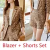 Kvinnors träningsdräkter Fashion Casual Blazer Women Shorts and Jacket Set Ladies Business Suits Clohtes Office Work Uniform Style