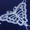 Women's Tracksuits Shiny Rhinestone Butterfly Shape Bra Thong 2 Piece Set Women Sexy Lingerie Lover Gift Night Club Ties Underwear Dance